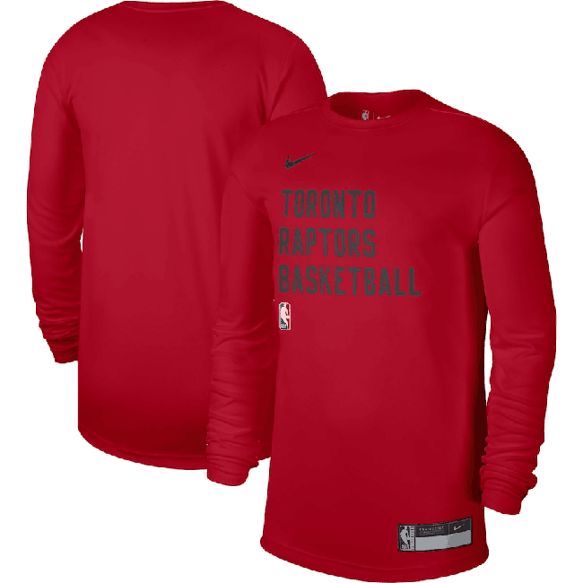 Men's Toronto Raptors Red 2023/24 Legend On-Court Practice Long Sleeve T-Shirt